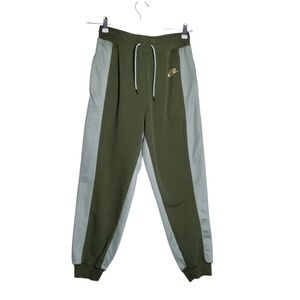 Nike Mens Olive Green Mesh Panel Joggers Sweatpants Small Sportswear AR1628-325